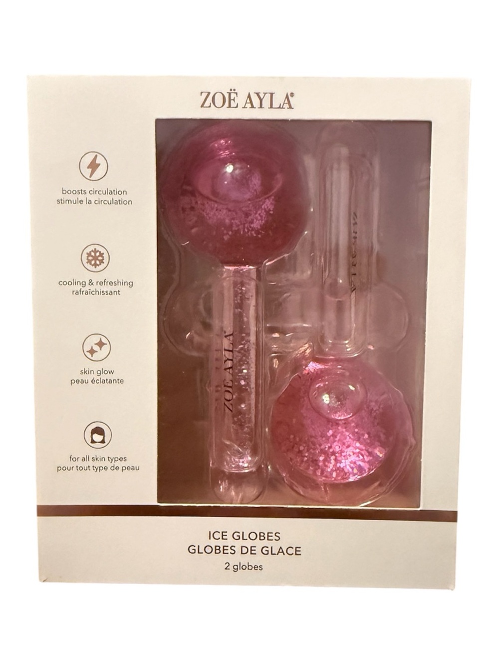 ZOE AYLA Pink Ice Globes - Facial Cooling Massage Set